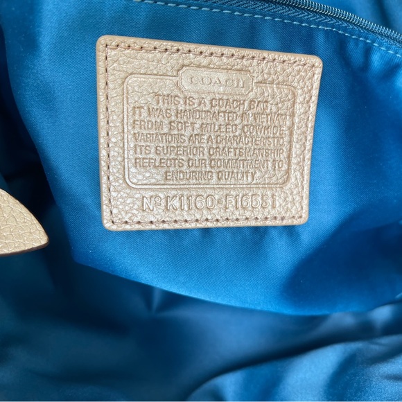 Coach Tan metallic leather bag